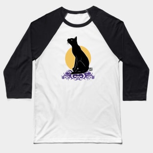 Meditating Cat Baseball T-Shirt